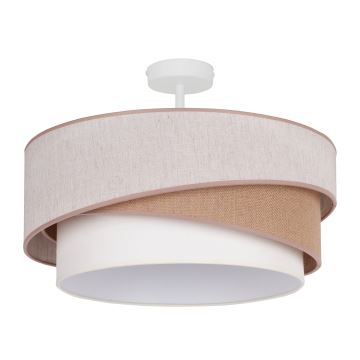 Duolla - Lámpara de techo KOBO 1xE27/15W/230V diá. 45 cm beige/marrón/blanco