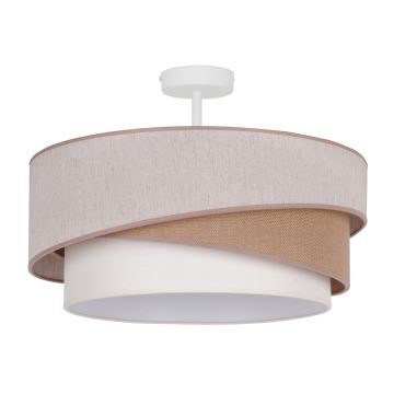 Duolla - Lámpara de techo KOBO 1xE27/15W/230V diá. 45 cm beige/marrón/blanco