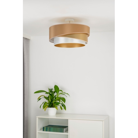 Duolla - Lámpara de techo KOBO 1xE27/15W/230V diá. 45 cm cobre/dorado/blanco