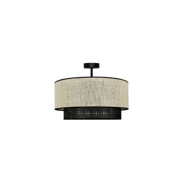 Duolla - Lámpara de techo RATTAN YUTE 1xE27/15W/230V gris/negro