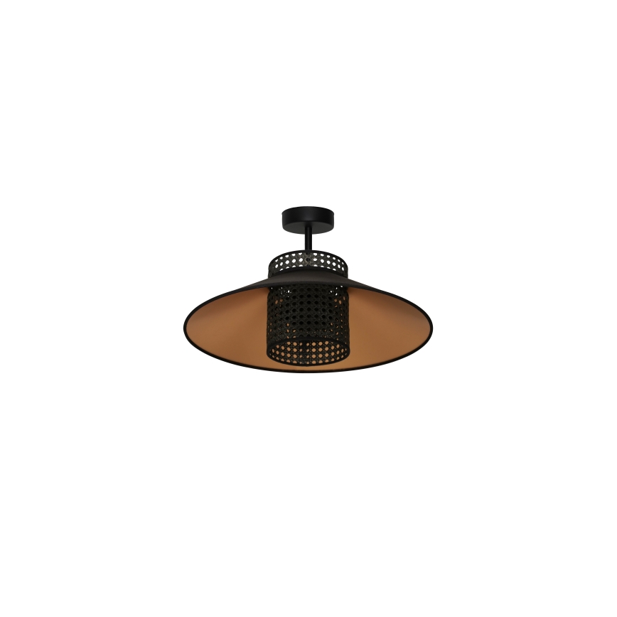 Duolla - Lámpara de techo RIO RATTAN 1xE27/15W/230V negro/dorado