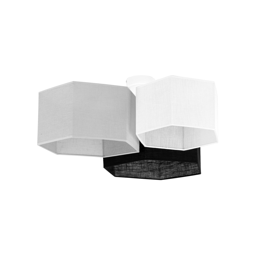 Duolla - Lámpara de techo ROLLER TRIO HEX 3xE27/15W/230V negro/gris/blanco