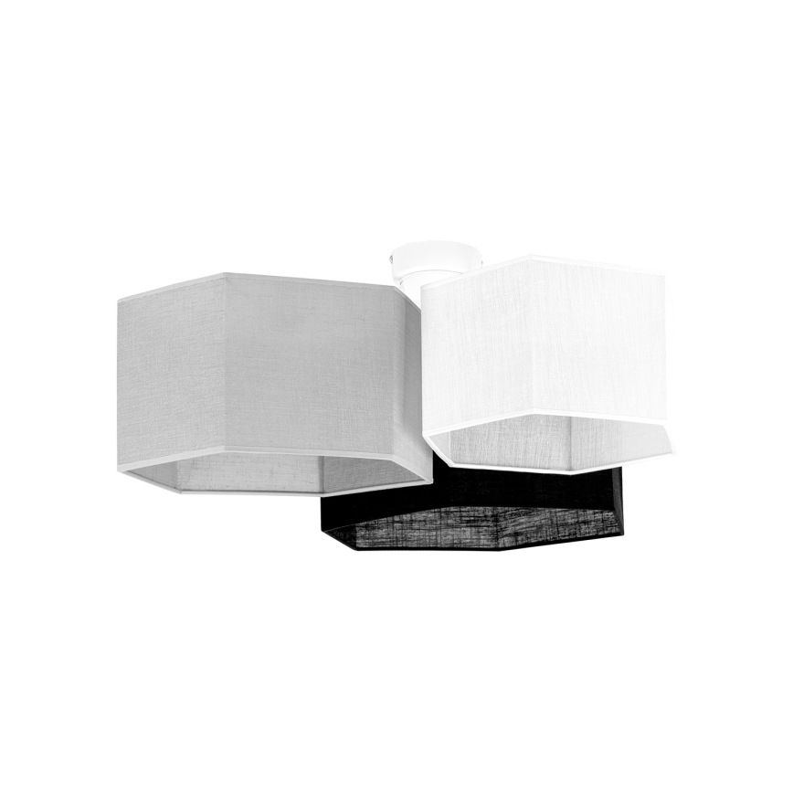 Duolla - Lámpara de techo ROLLER TRIO HEX 3xE27/15W/230V negro/gris/blanco