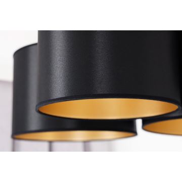 Duolla - Lámpara de techo ROLLER TRIO SHINY 3xE27/15W/230V negro/dorado