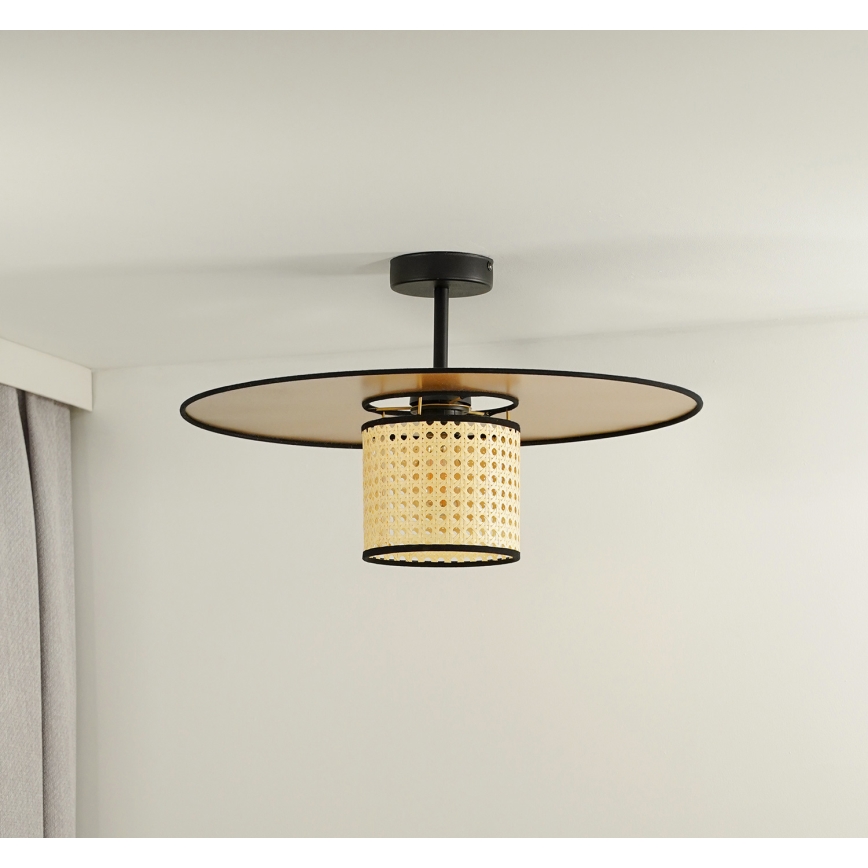 Duolla - Lámpara de techo TOKYO RATTAN 1xE27/15W/230V dorado/ratán