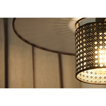 Duolla - Lámpara de techo TOKYO RATTAN 1xE27/15W/230V negro/plata