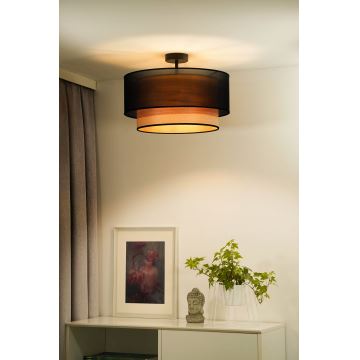 Duolla - Lámpara de techo WOOD BOHO 1xE27/15W/230V negro/beige