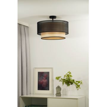 Duolla - Lámpara de techo WOOD BOHO 1xE27/15W/230V negro/beige