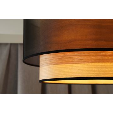 Duolla - Lámpara de techo WOOD BOHO 1xE27/15W/230V negro/beige