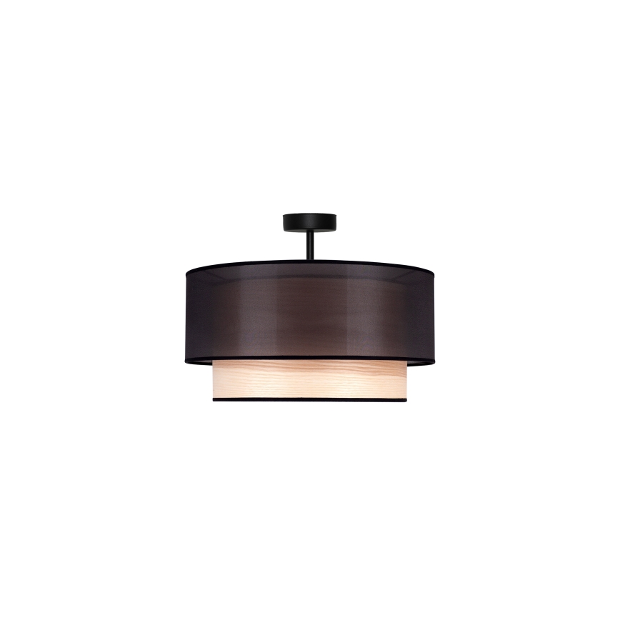 Duolla - Lámpara de techo WOOD BOHO 1xE27/15W/230V negro/beige