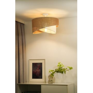 Duolla - Lámpara de techo YUTE CELLO 1xE27/15W/230V marrón/gris