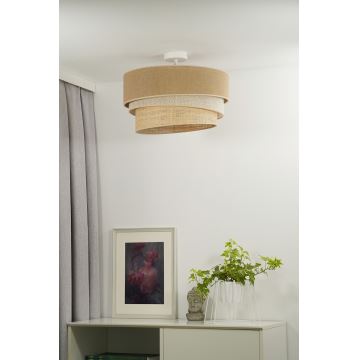 Duolla - Lámpara de techo YUTE TRIO 3xE27/15W/230V diá. 60 cm marrón/gris/beige