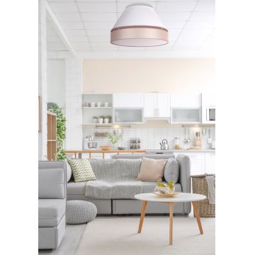 Duolla - Plafón AVIGNON 1xE27/15W/230V diá. 50 cm blanco/beige