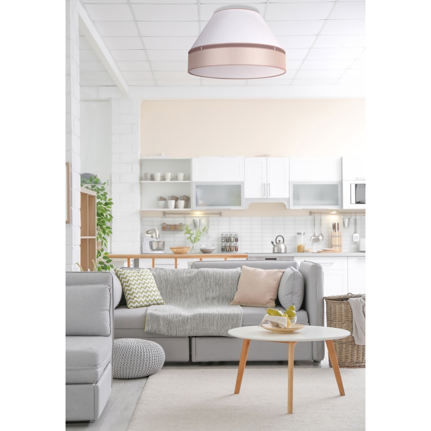 Duolla - Plafón AVIGNON 1xE27/15W/230V diá. 50 cm blanco/beige