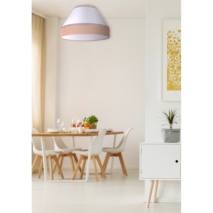 Duolla - Plafón AVIGNON 3xE27/15W/230V diá. 60 cm blanco/marrón