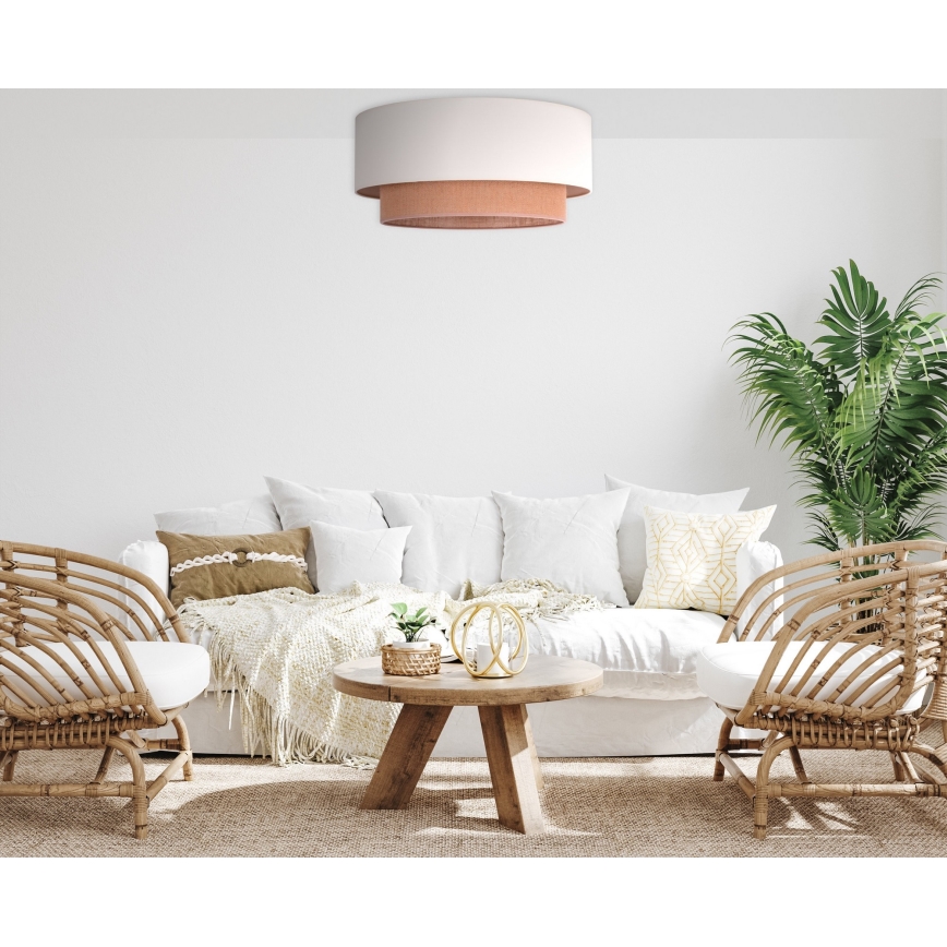 Duolla - Plafón BOHO 3xE27/15W/230V diá. 60 cm beige/marrón