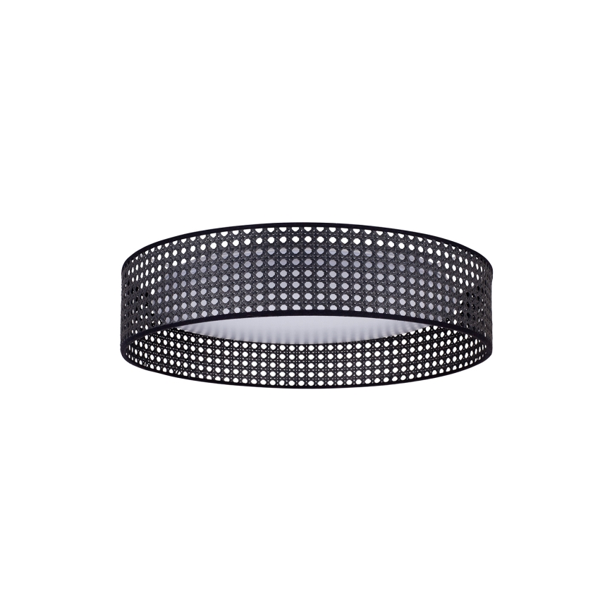 Duolla - Plafón LED ROLLER RATTAN LED/24W/230V negro