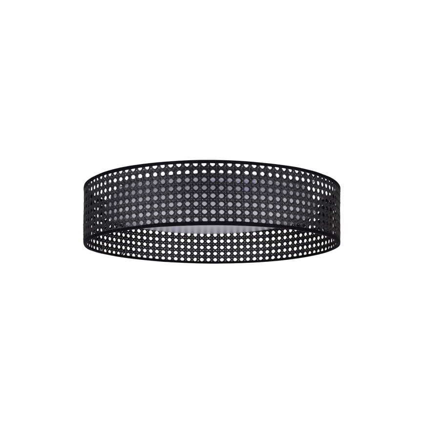 Duolla - Plafón LED ROLLER RATTAN LED/24W/230V negro