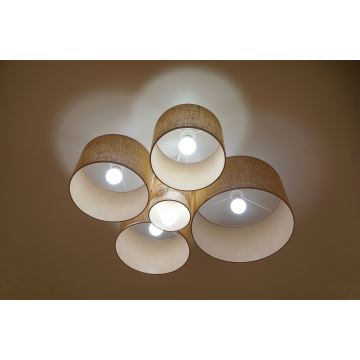 Duolla - Plafón ROLLER PENTO 5xE27/60W/230V beige