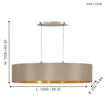 Eglo - Lámpara colgante 2xE27/60W/230V