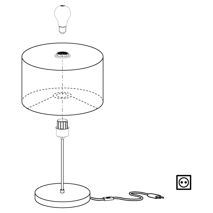 Eglo - Lámpara de mesa 1xE27/60W/230V