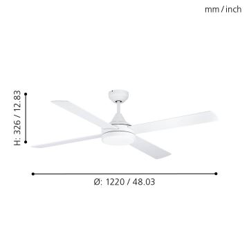 Eglo - Ventilador de techo LED LED/20W/230V 3000/4000/5000K + control remoto blanco