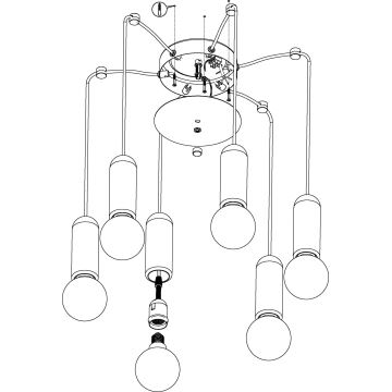 Eglo - Lámpara colgante 6xE27/40W/230V