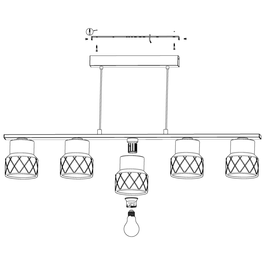 Eglo - Lámpara colgante 5xE27/40W/230V