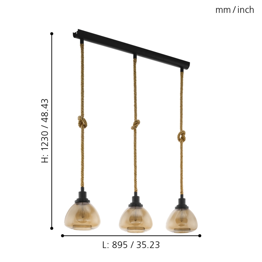 Eglo 43192 - Lámpara colgante RAMPSIDE 3xE27/28W/230V