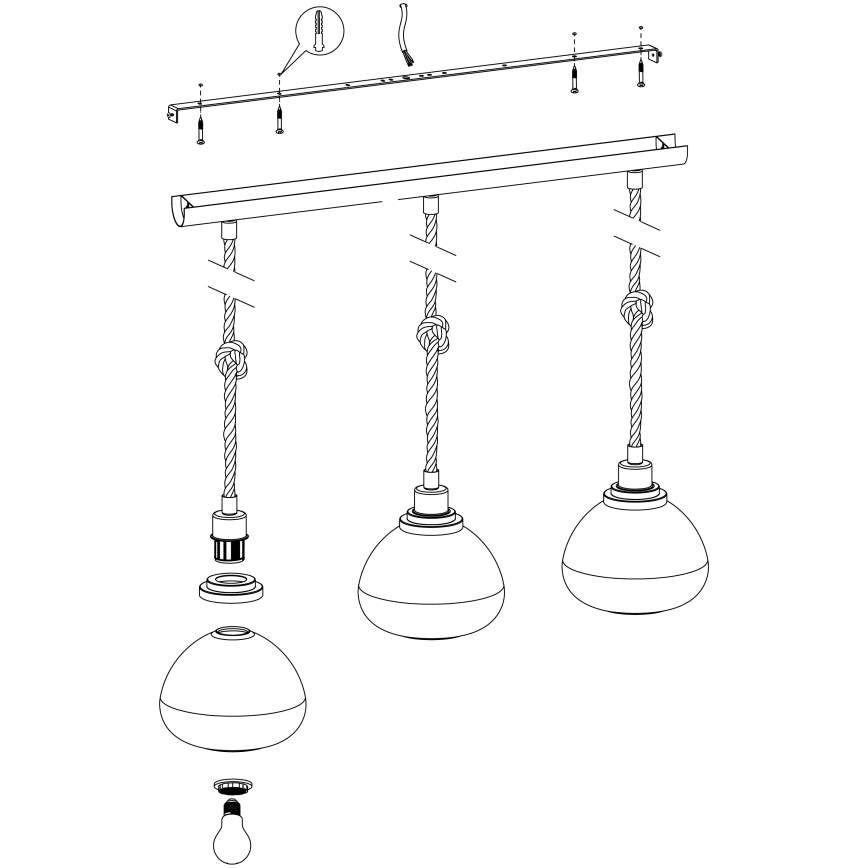 Eglo 43192 - Lámpara colgante RAMPSIDE 3xE27/28W/230V