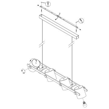 Eglo - Lámpara colgante 4xE27/28W/230V