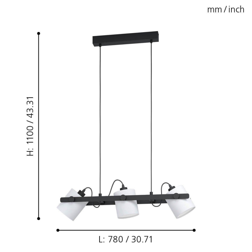 Eglo - Lámpara colgante 3xE27/28W/230V