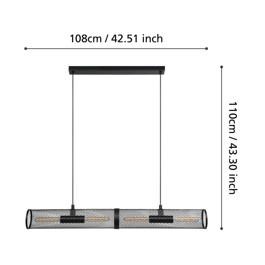 Eglo - Lámpara colgante 4xE27/40W/230V