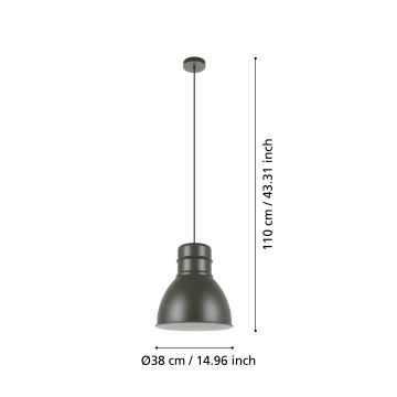 Eglo - Lámpara colgante 1xE27/60W/230V gris
