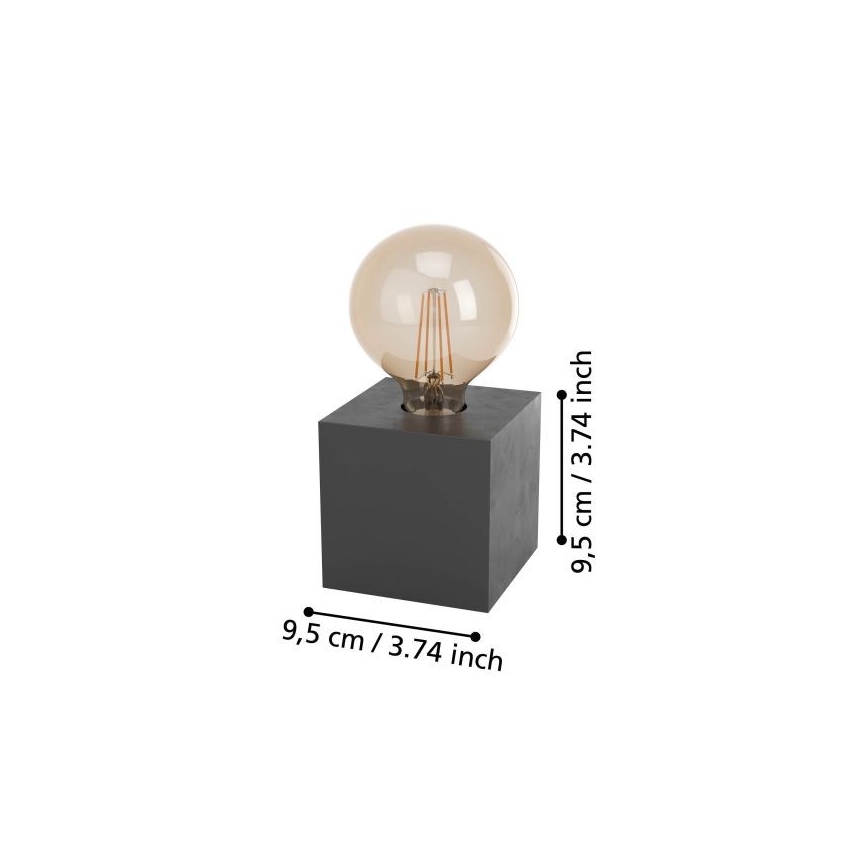 Eglo - Lámpara de mesa 1xE27/40W/230V antracita