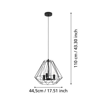 Eglo - Lámpara colgante 3xE14/40W/230V