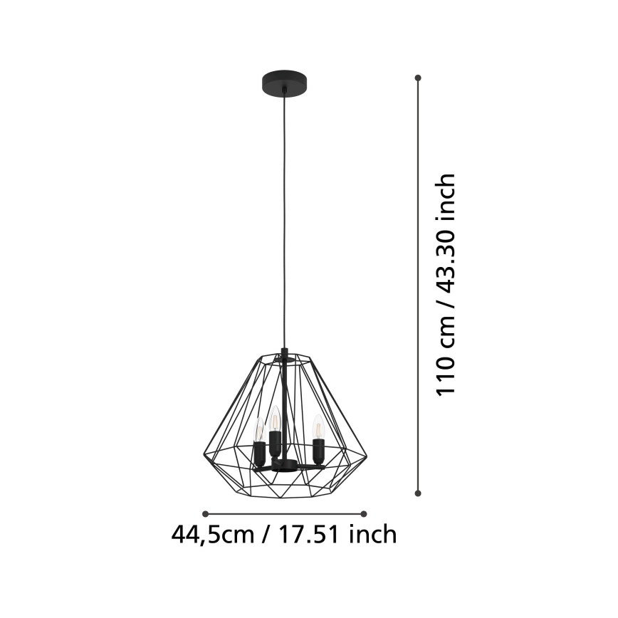 Eglo - Lámpara colgante 3xE14/40W/230V