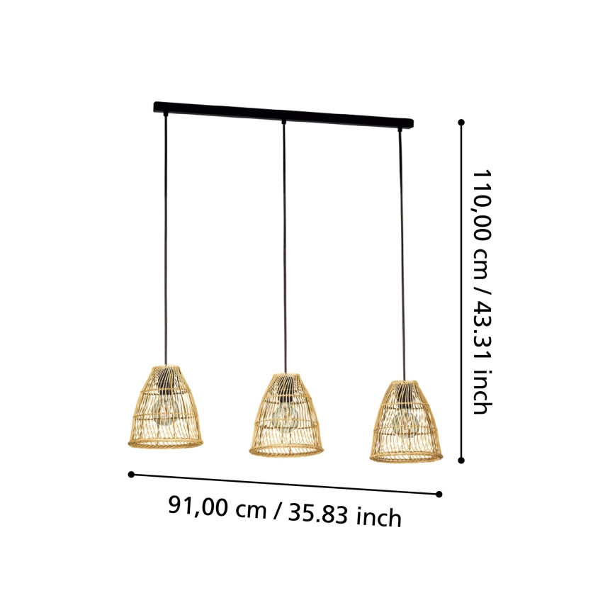 Eglo - Lámpara colgante 3xE27/40W/230V