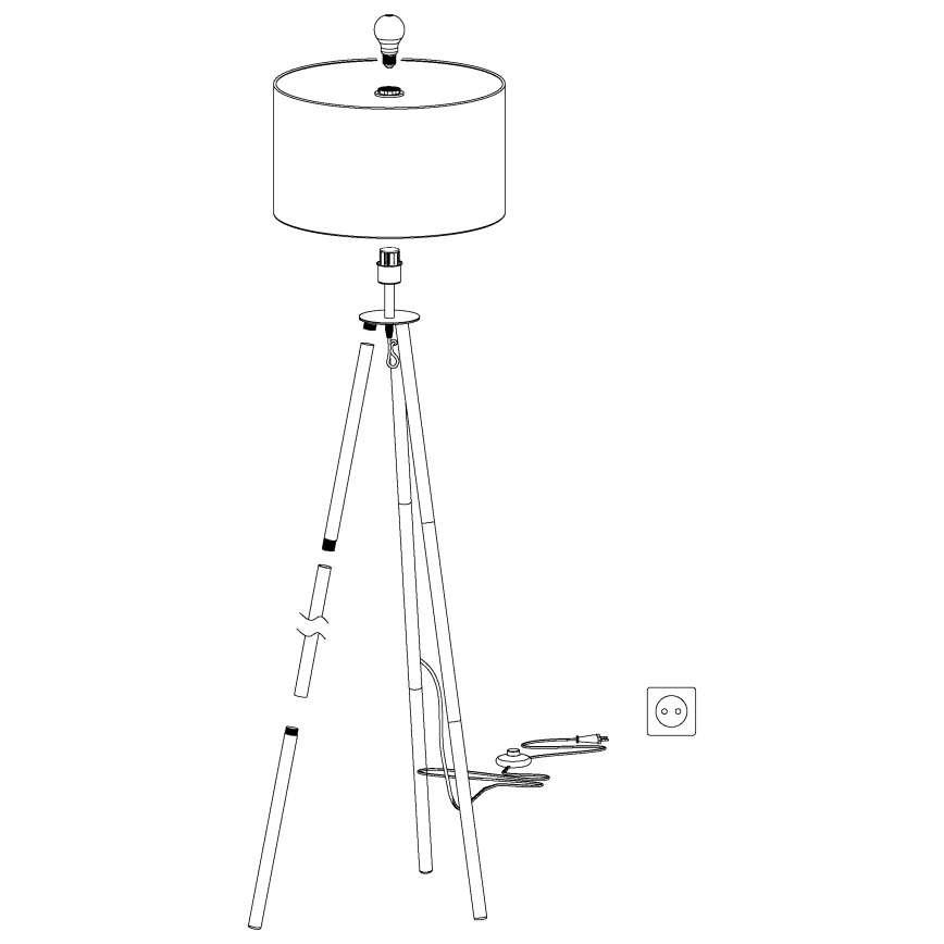 Eglo - Lámpara de pie 1xE27/60W/230V