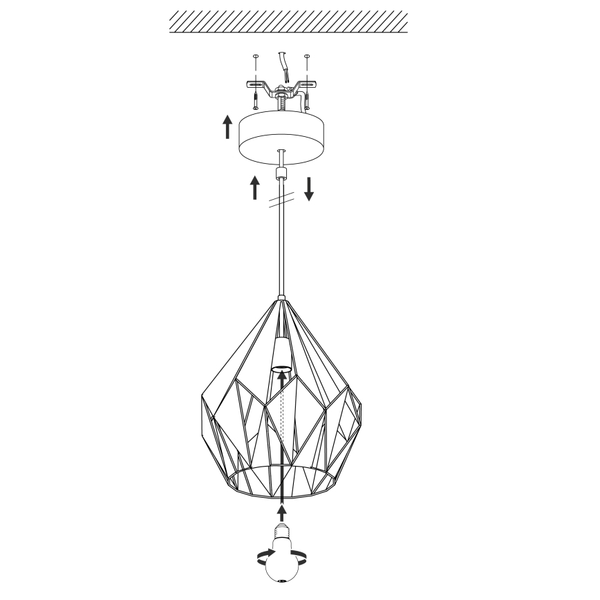 Eglo - Lámpara colgante 1xE27/60W/230V