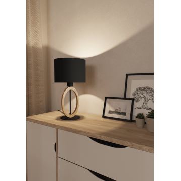 Eglo 56165 - Lámpara de mesa BASILDON 1xE27/40W/230V negro/marrón