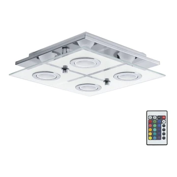 Eglo 75378 - Plafón LED RGBW regulable CABO-C 4xGU10/4W/230V + control remoto