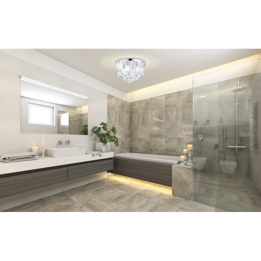 Eglo 79516 - Plafón LED de baño MONTEPRANDONE 8xG9/3W/230V IP44 cromo