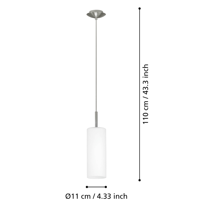 Eglo - Lámpara colgante 1xE27/60W blanca