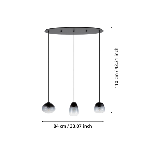 Eglo - Lámpara colgante 3xE27/40W/230V