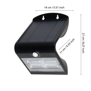 Eglo - Lámpara solar LED de exterior con sensor LED/3,2W/3,7V IP54