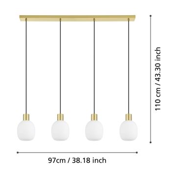 Eglo - Lámpara colgante 4xE27/40W/230V