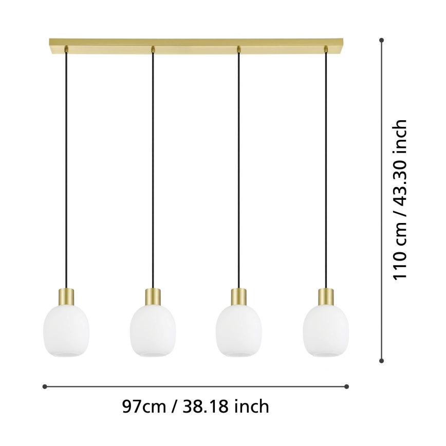 Eglo - Lámpara colgante 4xE27/40W/230V