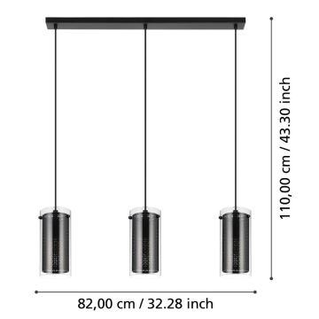 Eglo - Lámpara colgante 3xE27/10W/230V