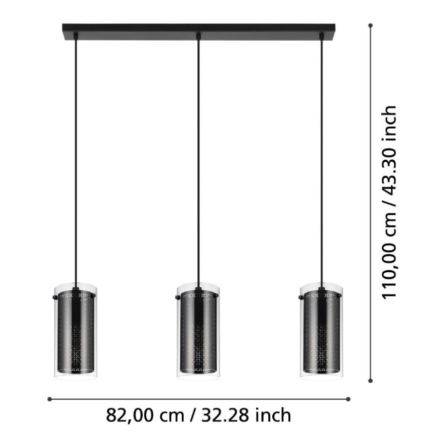 Eglo - Lámpara colgante 3xE27/10W/230V